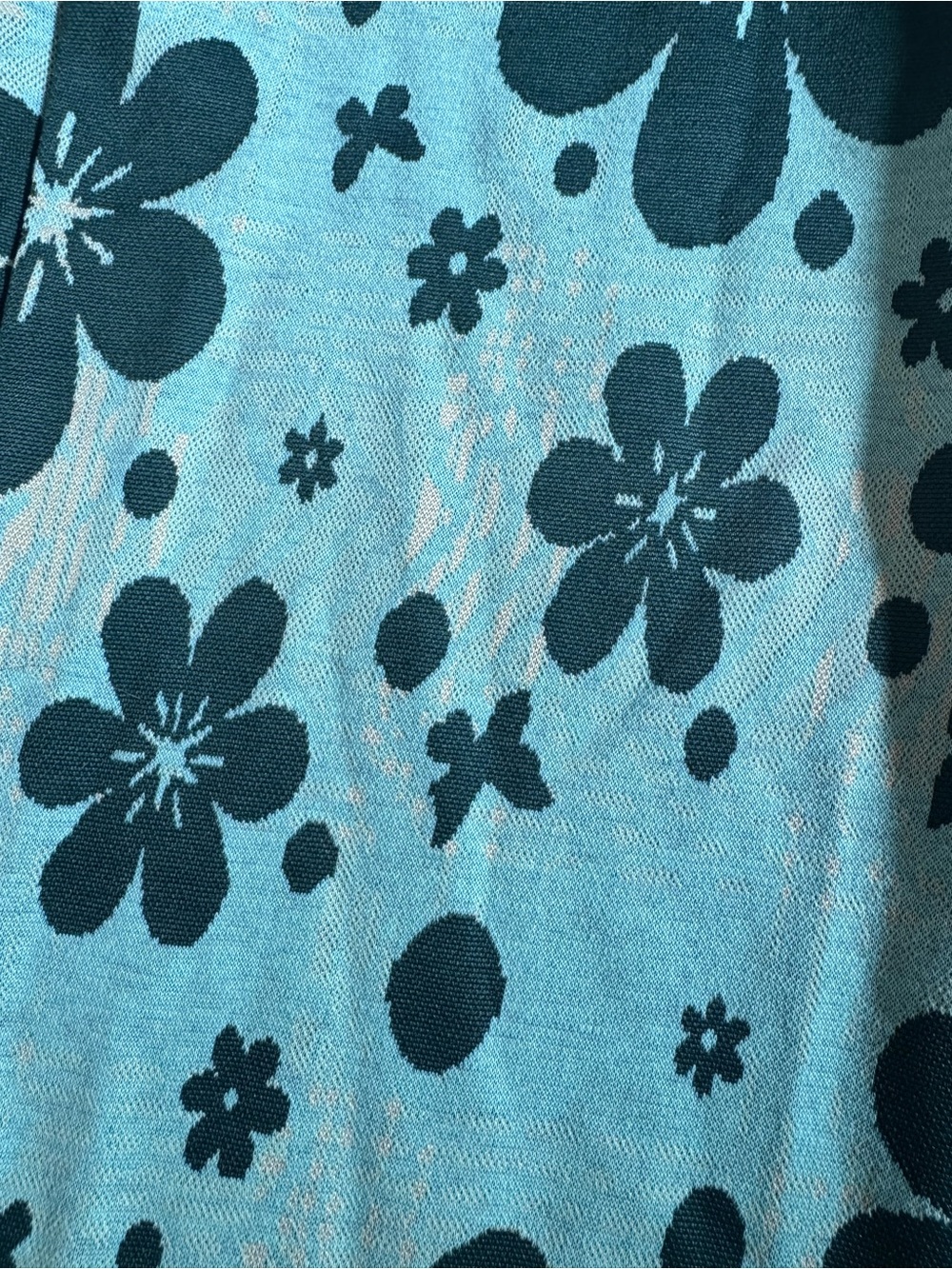 Urban Outfitters Y2K Inspired Floral Flare Pants Aqua Blue Green Size S - Picture 8 of 14